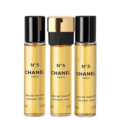 chanel no 5 eau de toilette purse spray refills 3x20ml|chanel no 5 purse pack.